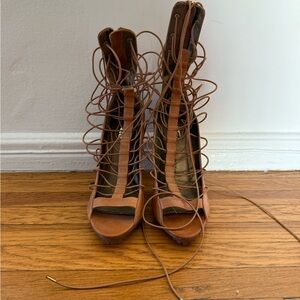 Brown Lace-Up Women's Shoes